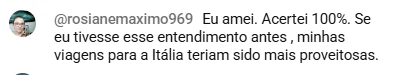 Print de depoimento de aluna sobre o método